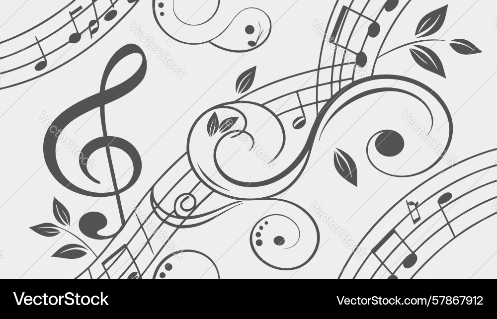 Sheet music notes seamless pattern design Vector Image