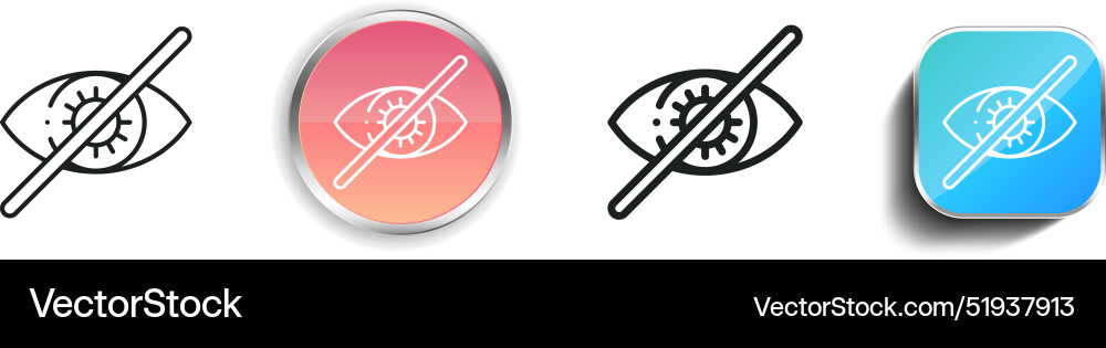 Blindness icon thin linear regular and button Blindness icon thin linear regular and button vector image