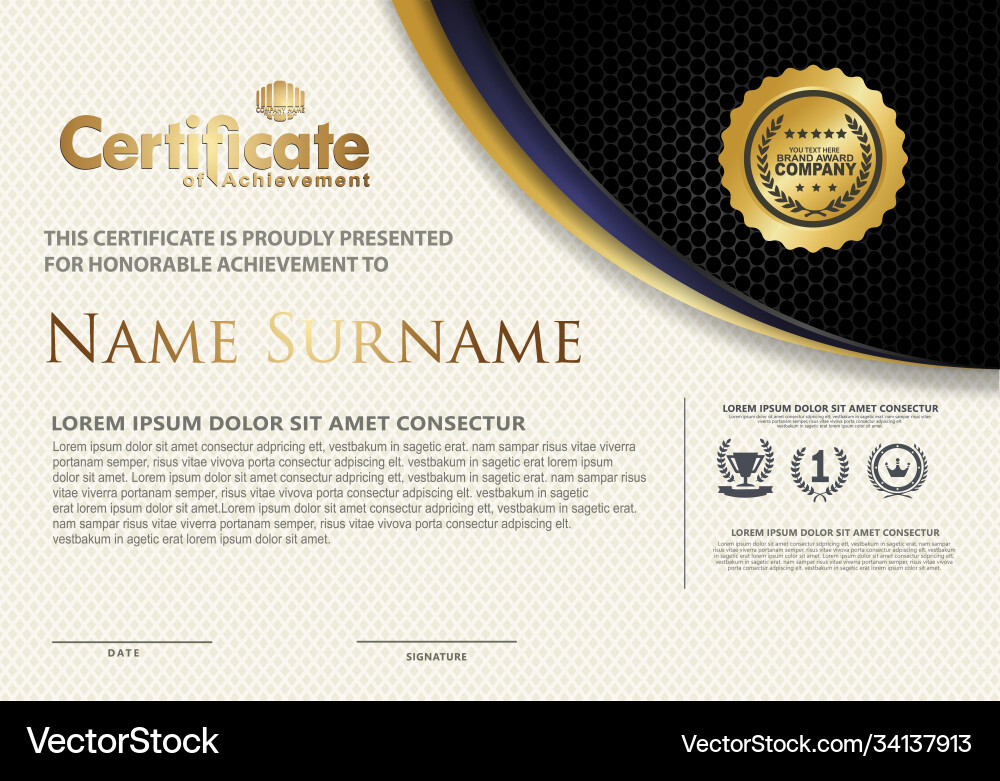 Certificate template with textured background Certificate template with textured background vector image