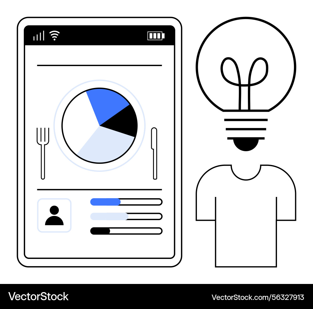 Data Insights Dashboard - User Focus Vector Image