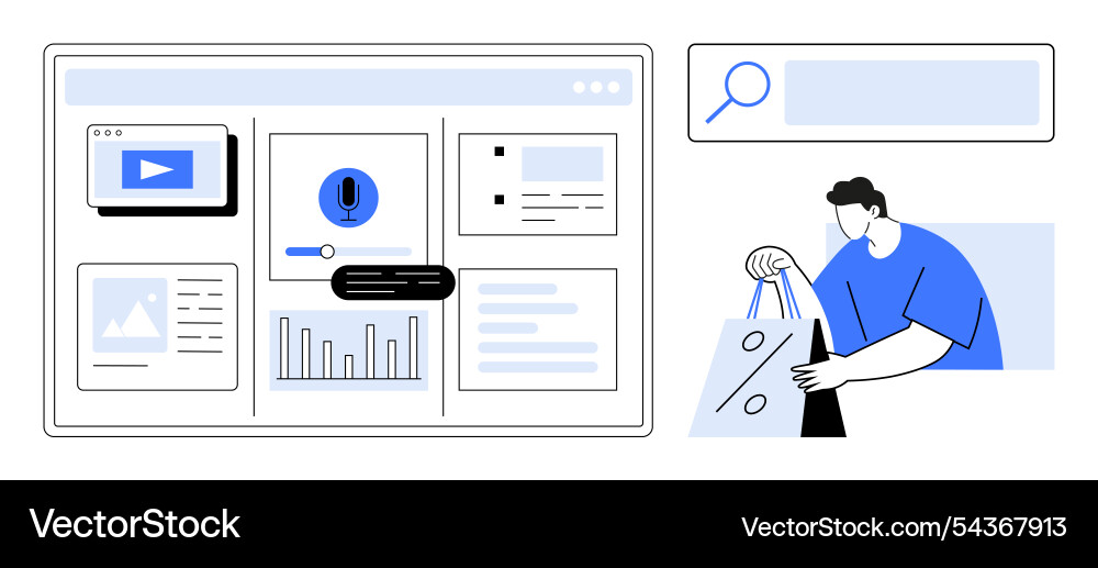 E-commerce dashboard with various analytics Vector Image