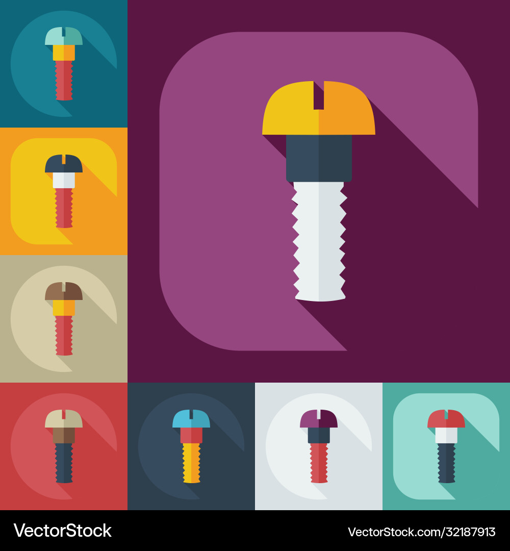 Flat concept set modern design with shadow Vector Image
