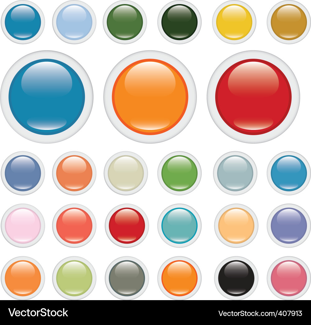 Glossy Color Buttons vector image