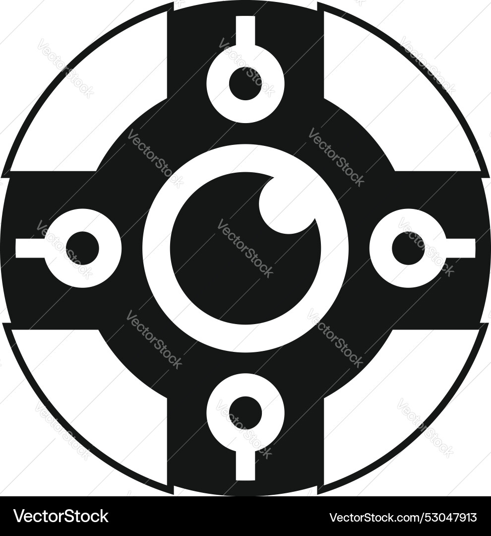 Round web camera watching you icon simple style Round web camera watching you icon simple style Vector Image
