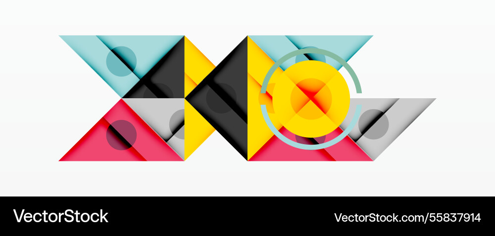 Abstract geometric composition with intersecting Vector Image