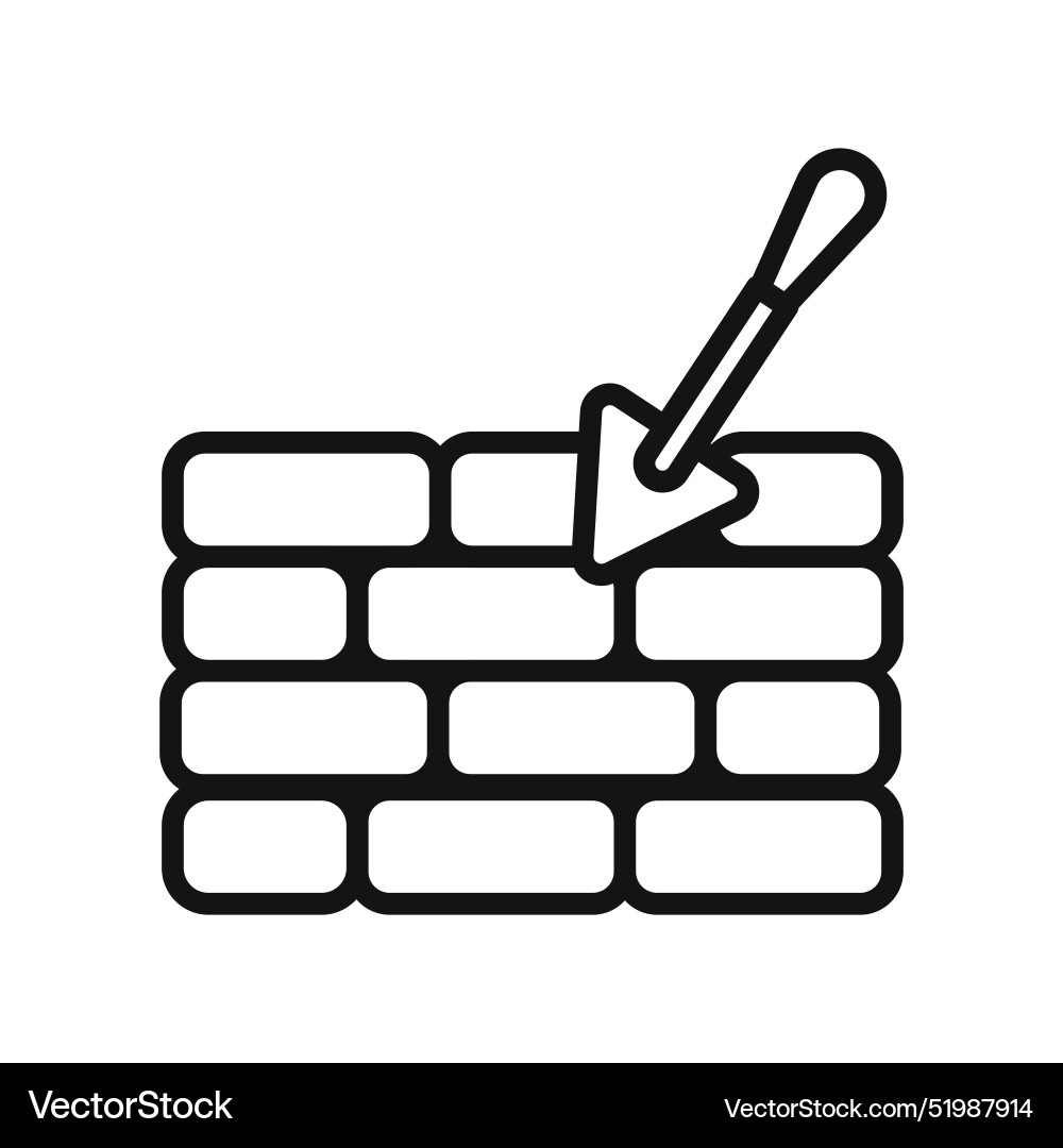 Brickwork icon mark in filled style Vector Image