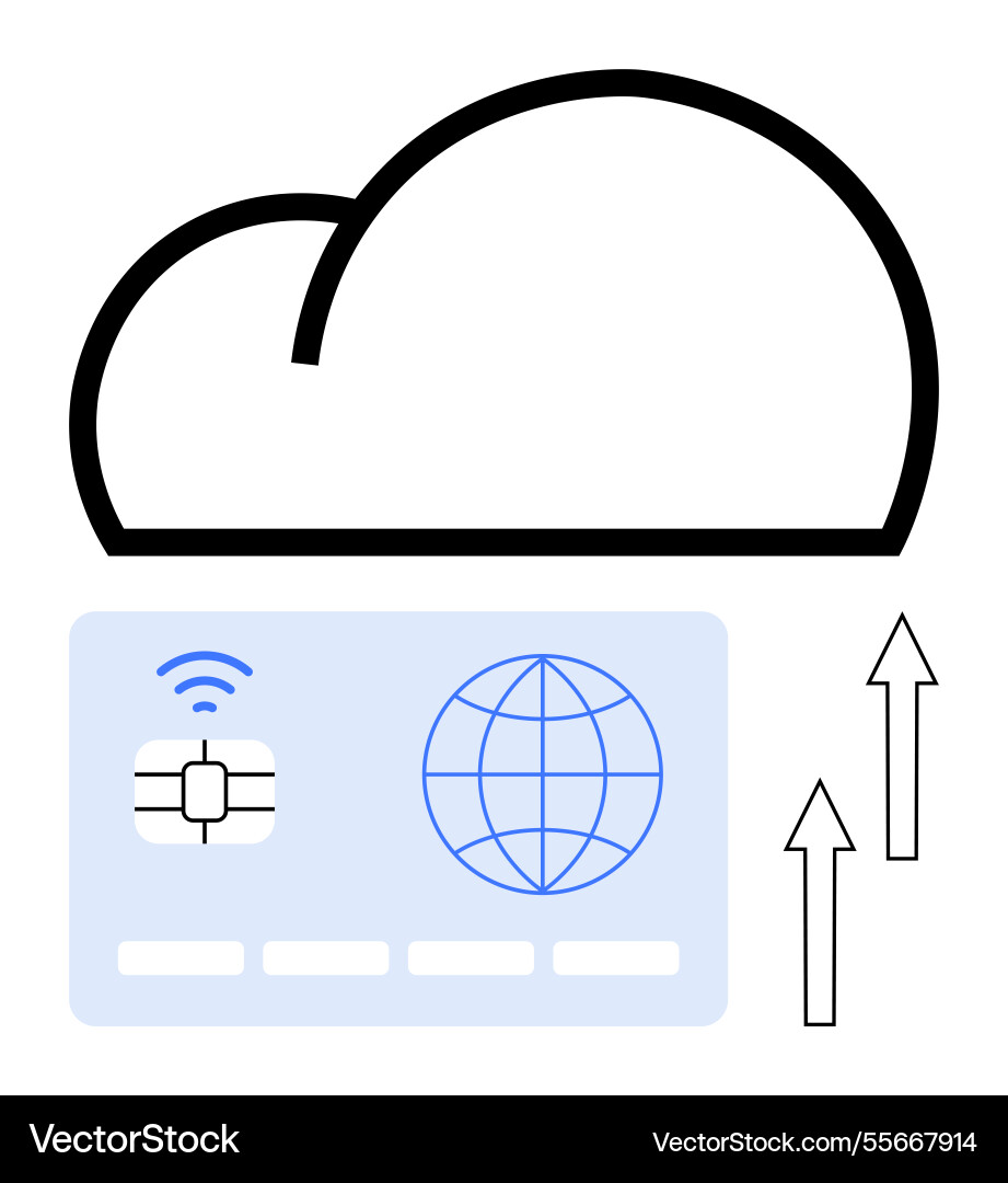 Cloud-based digital payment represented by smart Cloud-based digital payment represented by smart vector image
