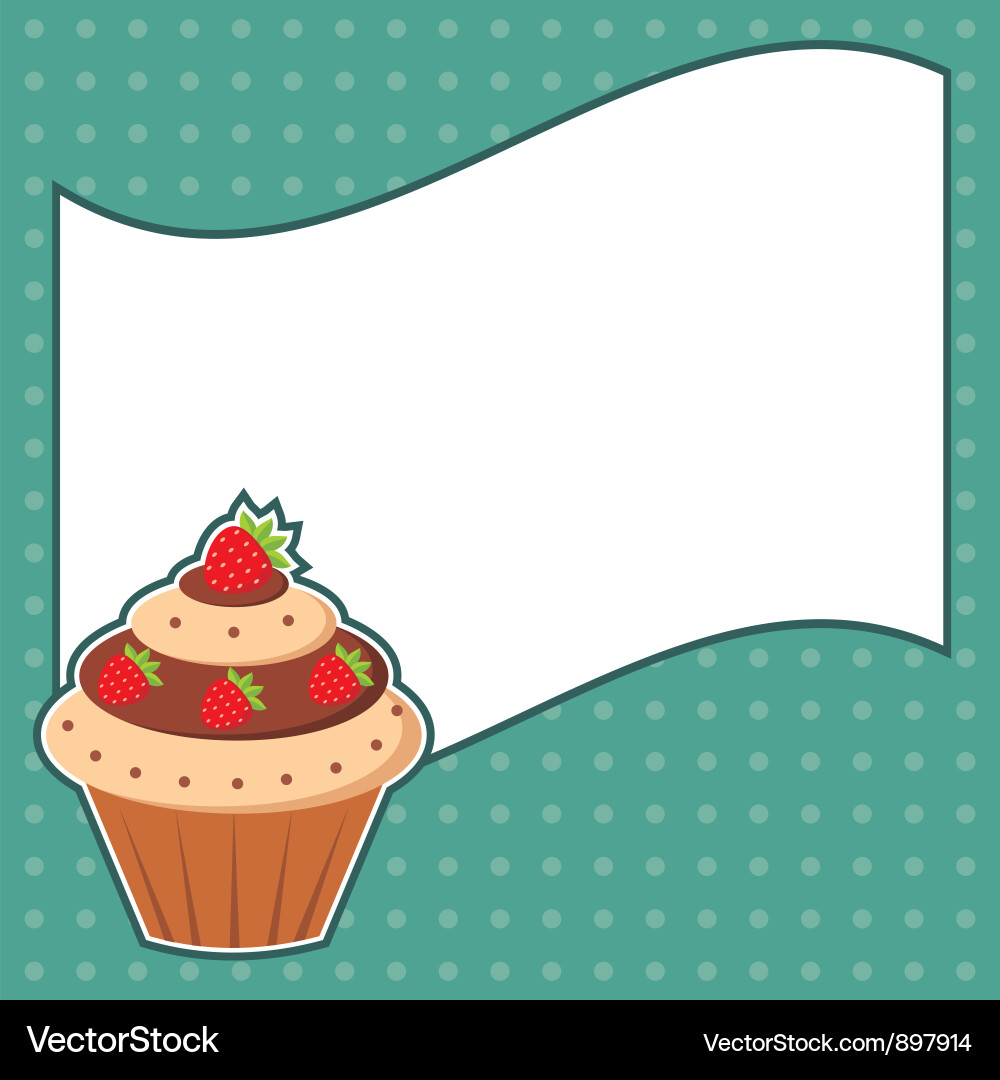 Cupcake with message cloud Vector Image