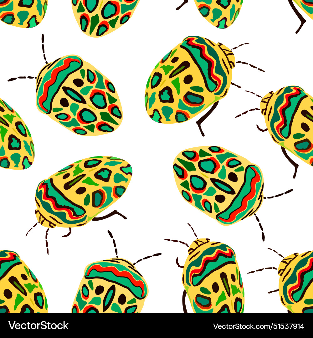Seamless pattern with picasso bugs Vector Image