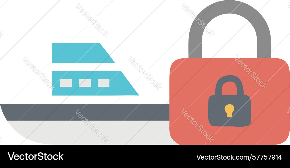 Secure ship vessel padlock icon design generative Vector Image