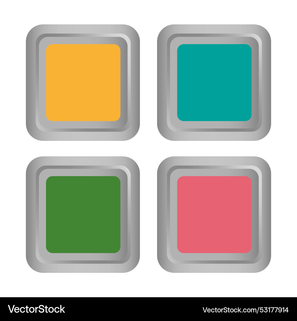 Square colored three-dimensional buttons Square colored three-dimensional buttons vector image