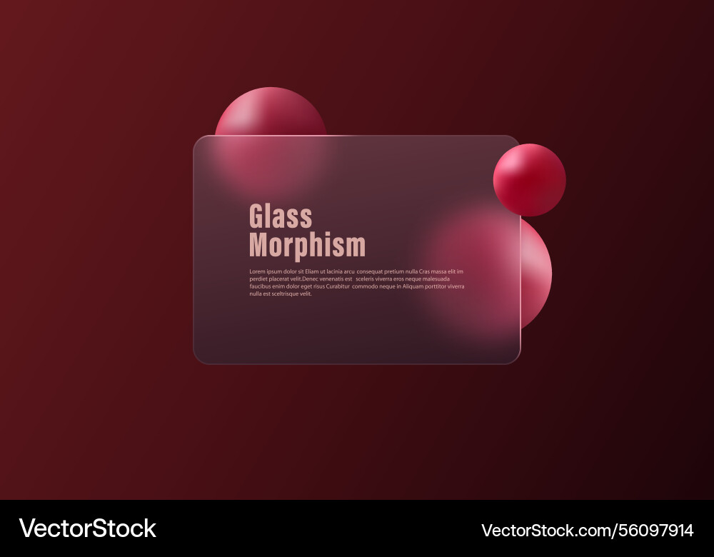 Subscription login form in glass morphism style Vector Image
