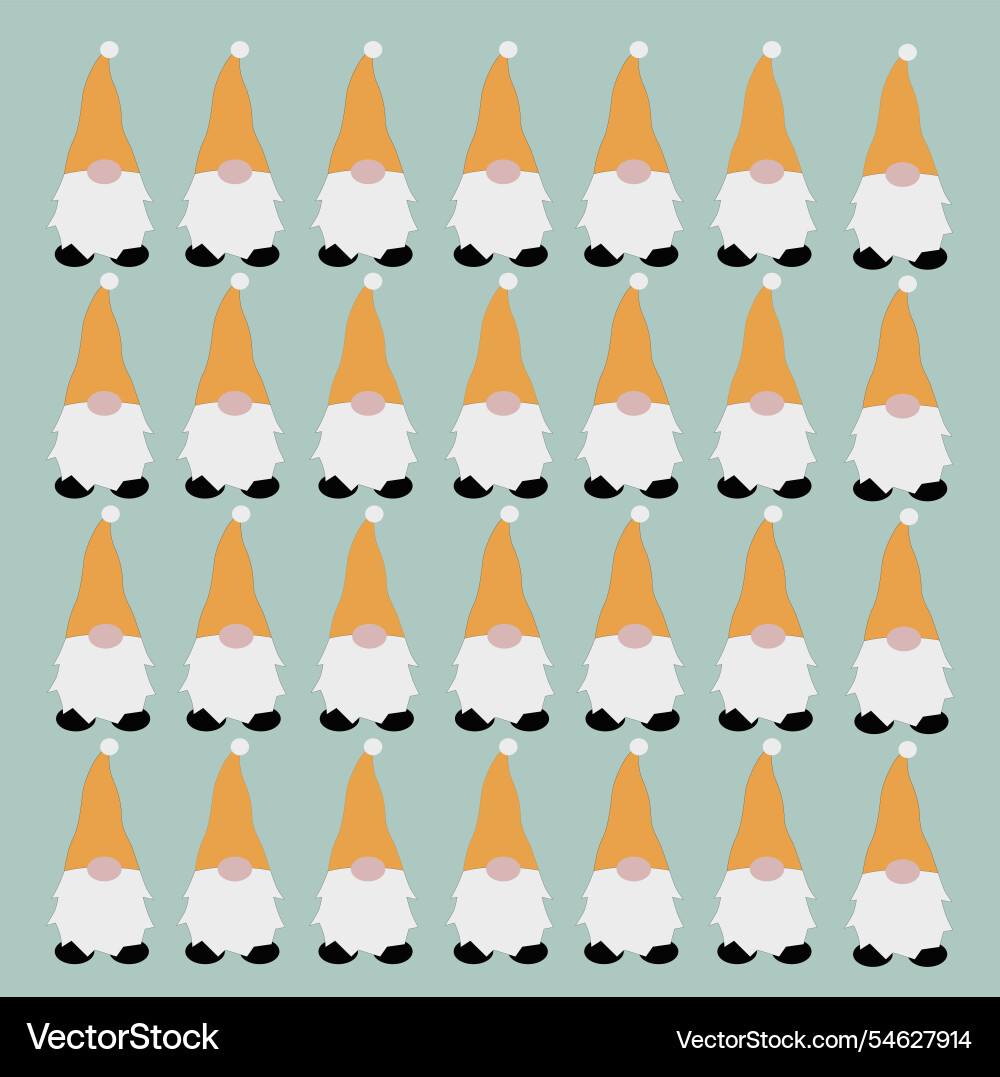 Yellow cute dwarfs on cyan design pattern Vector Image