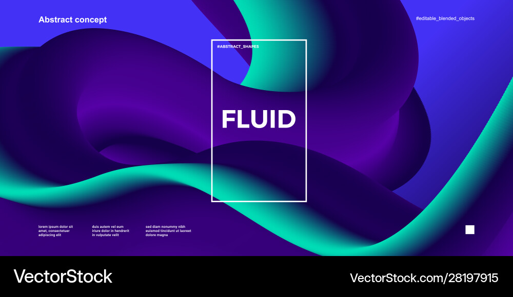 Abstract design template with 3d flow shapes vector image