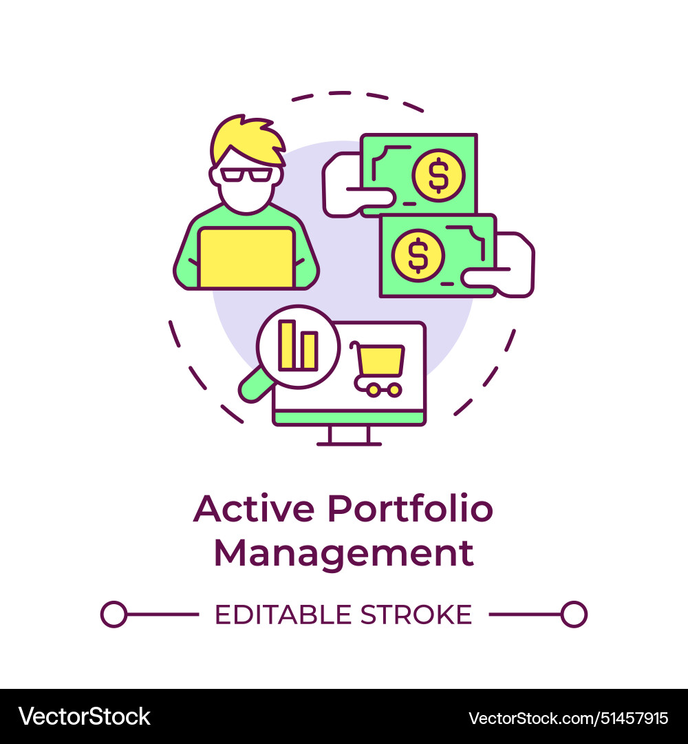 Active portfolio management multi color concept – Royalty-Free