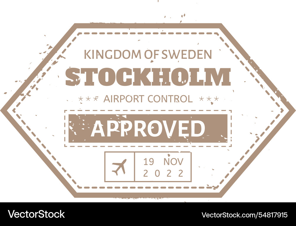 Beige hexagonal stamp with dashed border Beige hexagonal stamp with dashed border vector image