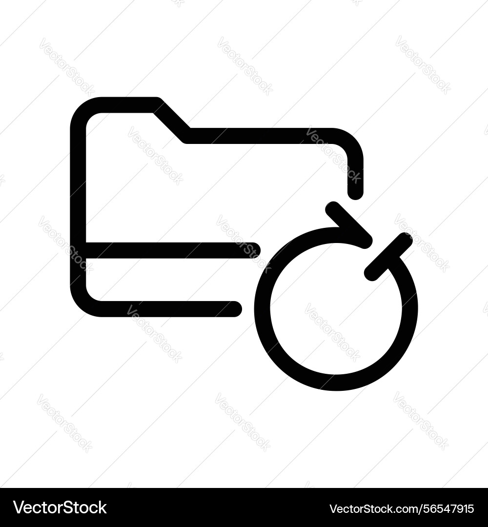 Folder synchronization icon with circular refresh Folder synchronization icon with circular refresh vector image