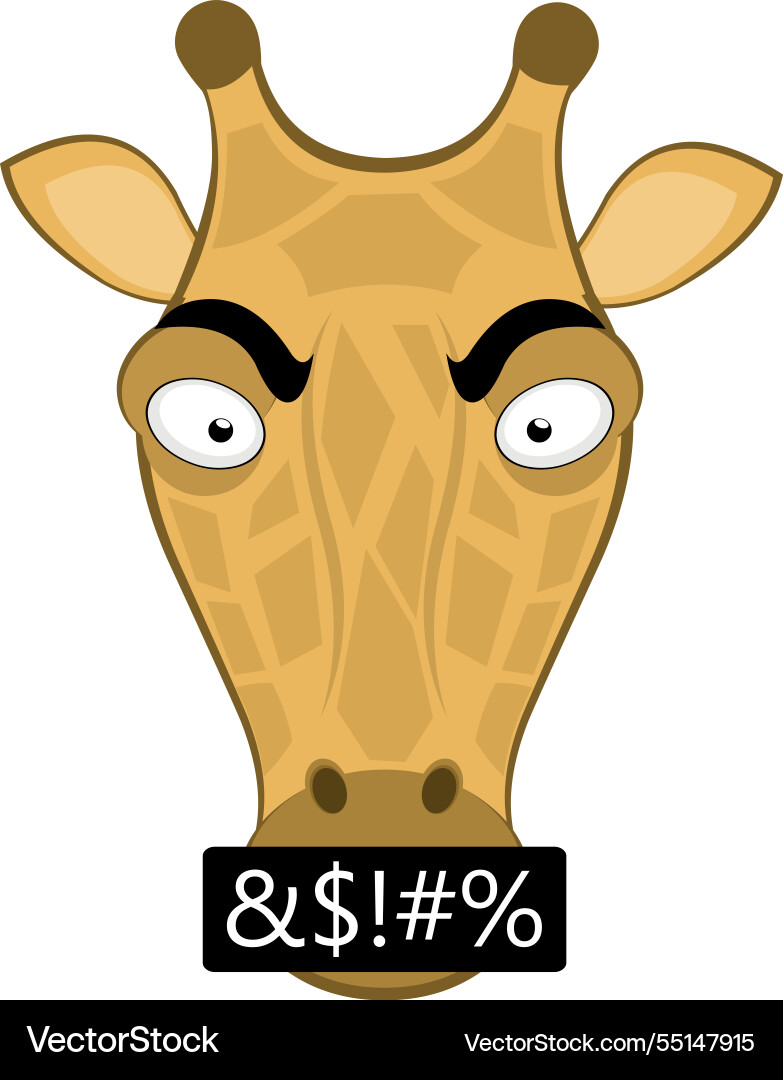 Gesicht Giraffe beleidigend Ausdruck Gesicht Giraffe beleidigend Ausdruck Vektorbild