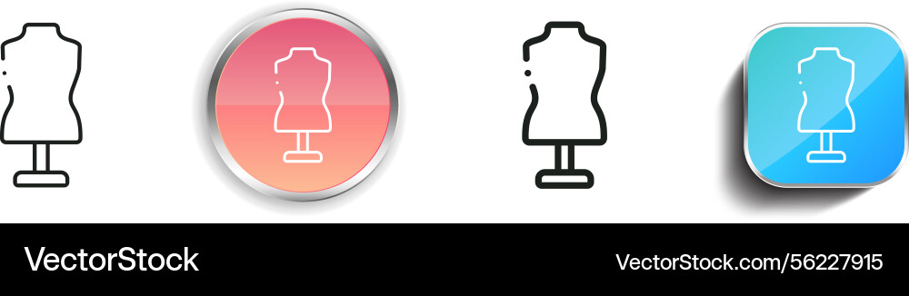 Mannequin icon thin linear regular and button vector image