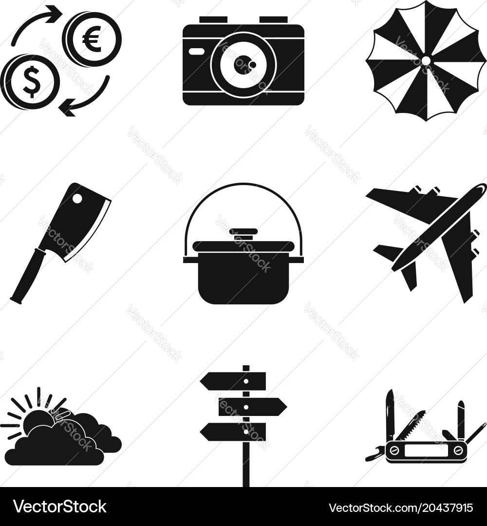 Repose icons set simple style vector image
