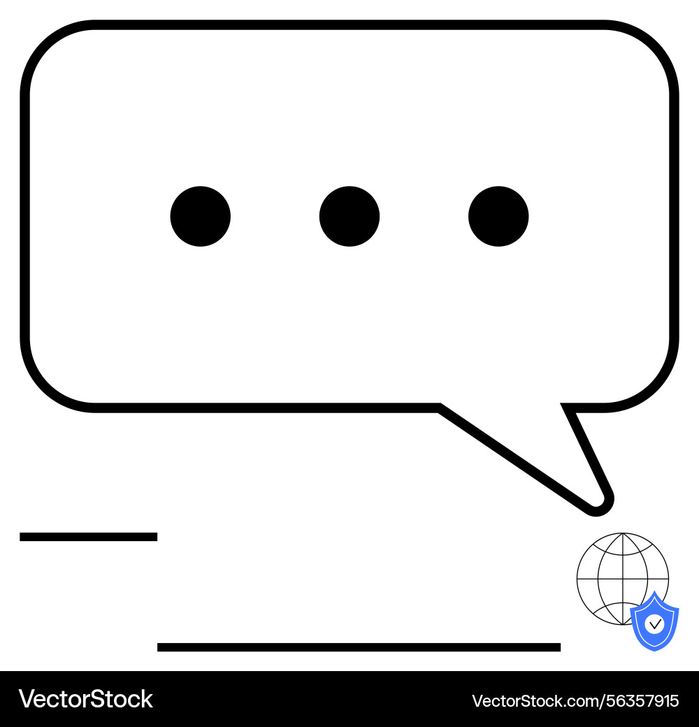 Secure global messaging concept with speech bubble Secure global messaging concept with speech bubble vector image