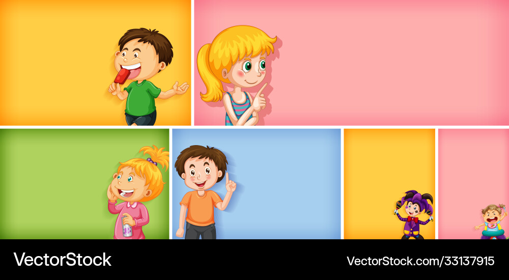 Set different kid characters Set different kid characters vector image