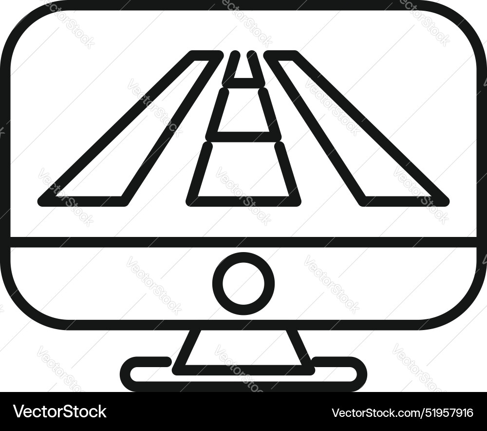 Computer showing road marking for self driving Vector Image