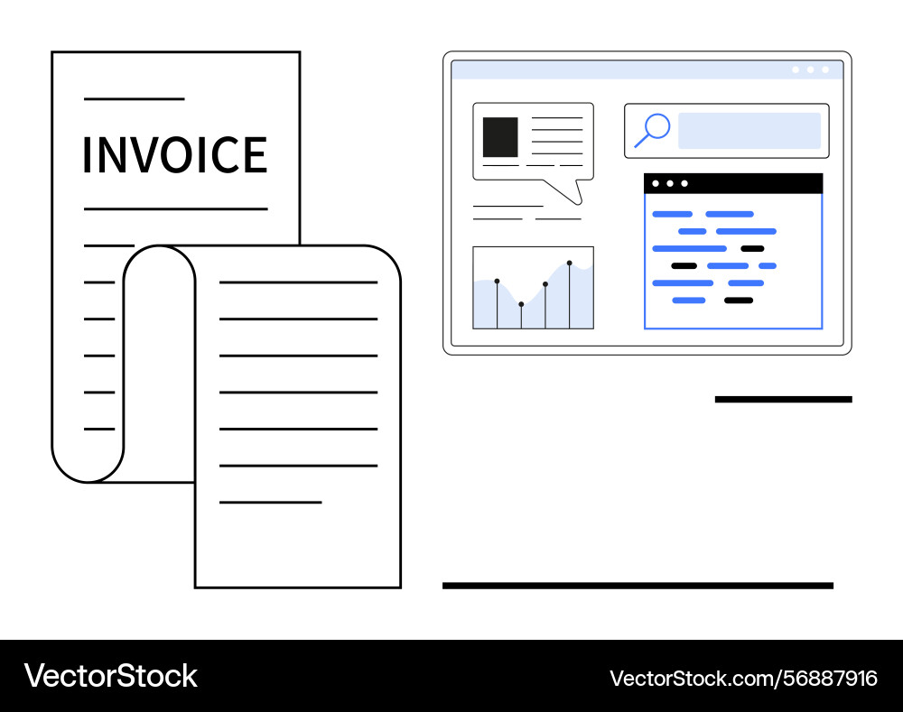 Digital invoice management with analytics Digital invoice management with analytics vector image