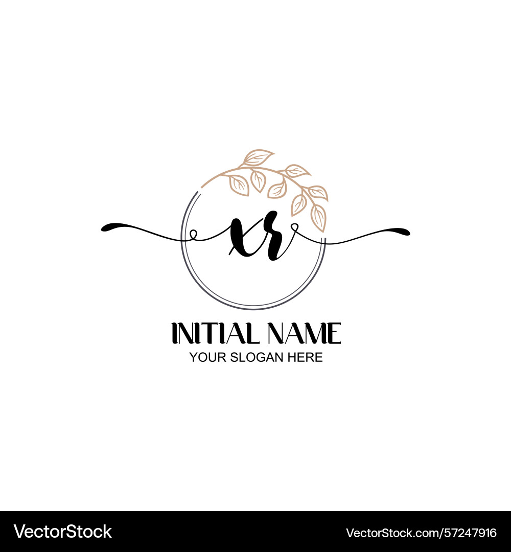 Elegant xr initial logo design with botanical Vector Image