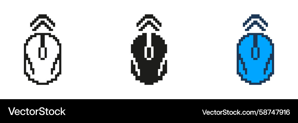 Pixel Art Mouse Click Icons Vector Image