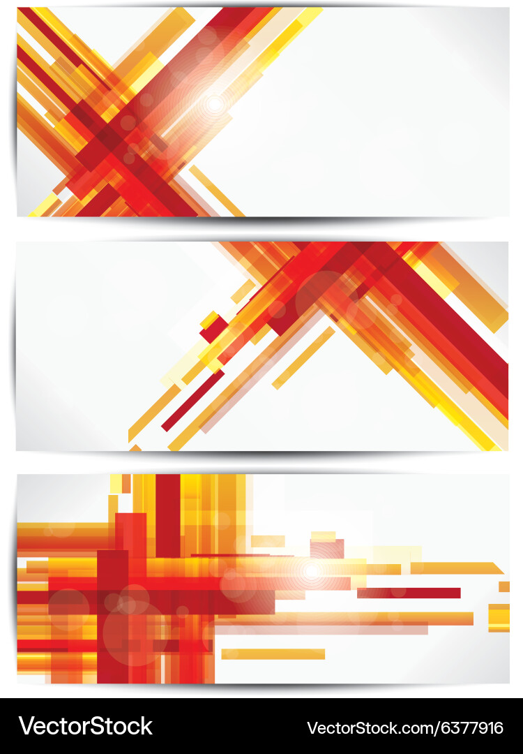 Set of abstract colorful web headers and cards vector image