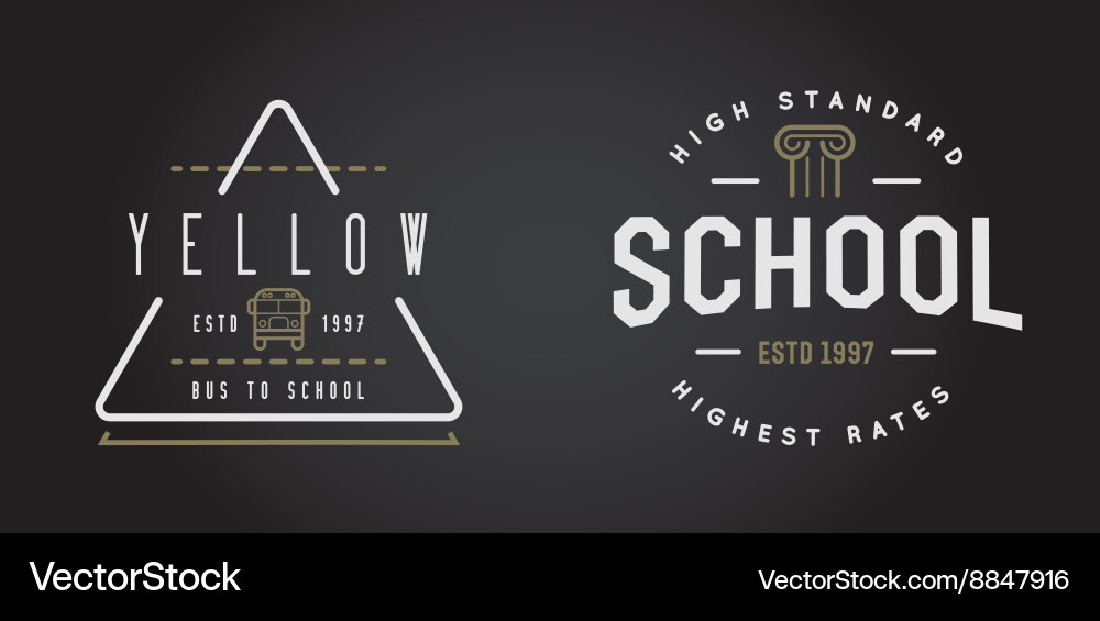 Set of school or college identity elements can Vector Image