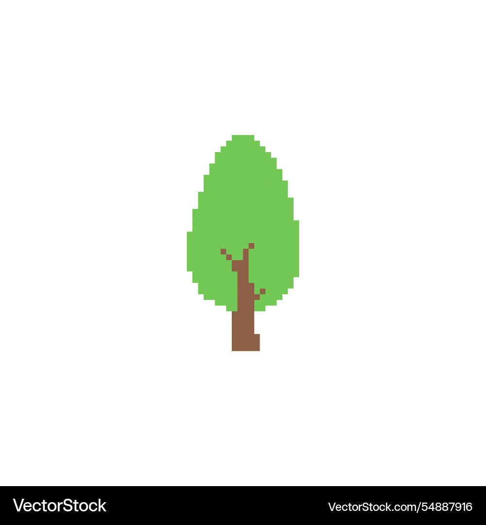 Simple pixelated tree icon minimalistic pixel art Simple pixelated tree icon minimalistic pixel art vector image