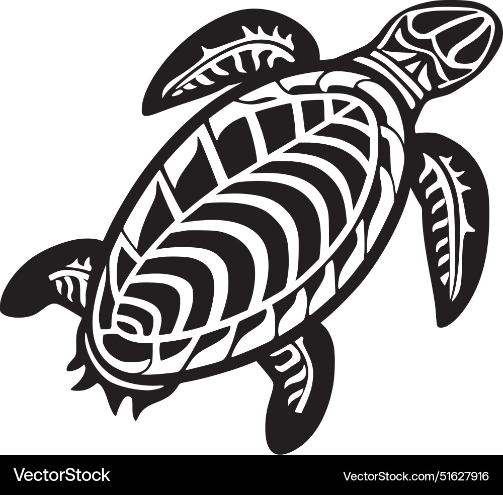 Turtle - black and white Royalty Free Vector Image