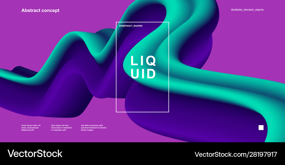 Abstract design template with 3d flow shapes Vector Image