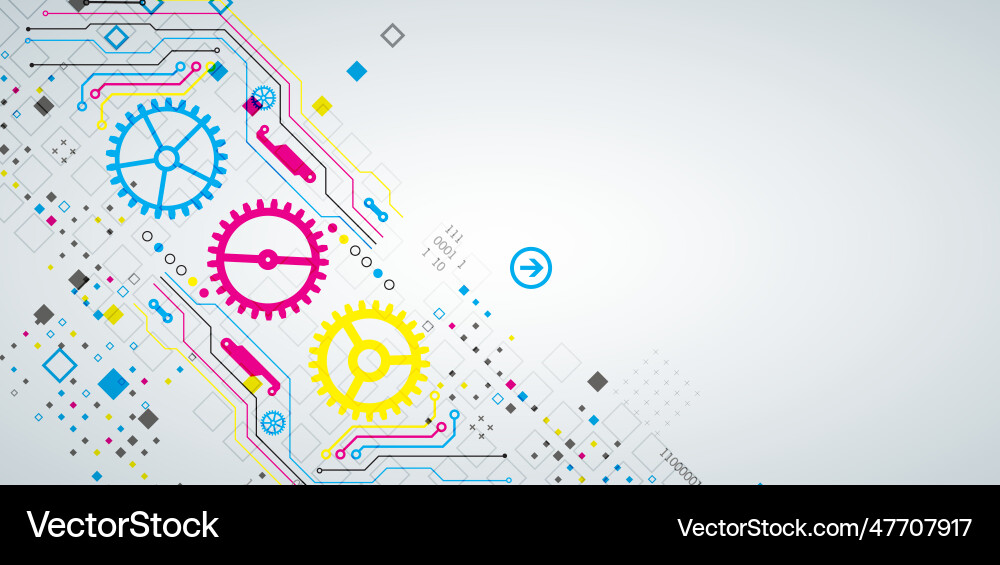 Abstract technological background with various Abstract technological background with various Vector Image
