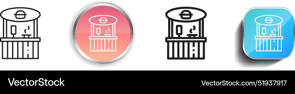 Booth icon thin linear regular and button style Vector Image