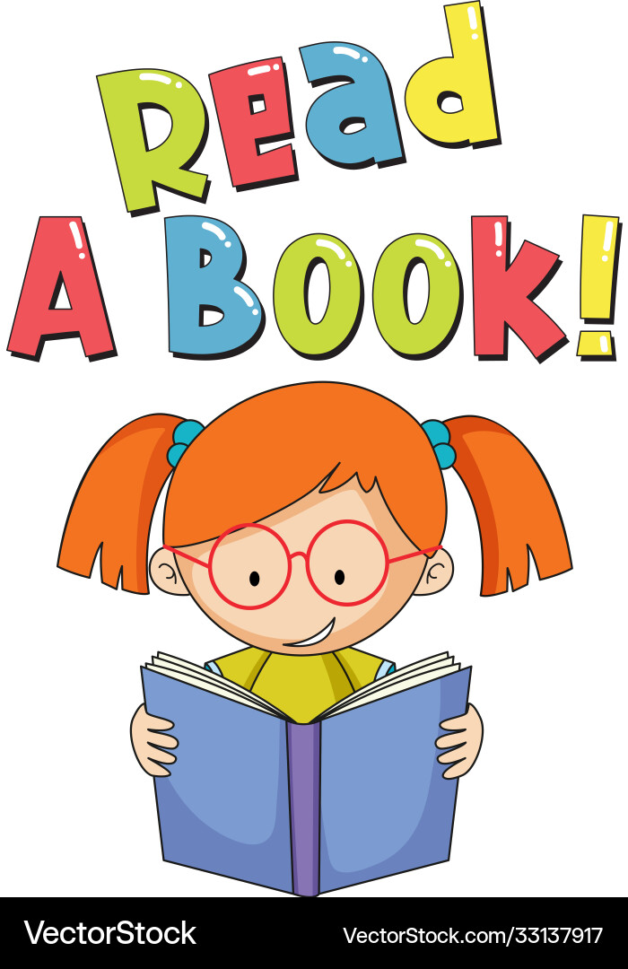 Font design for read a book with kid reading Vector Image