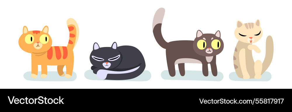 Funny cat tame domestic animal with tail and paw Funny cat tame domestic animal with tail and paw vector image
