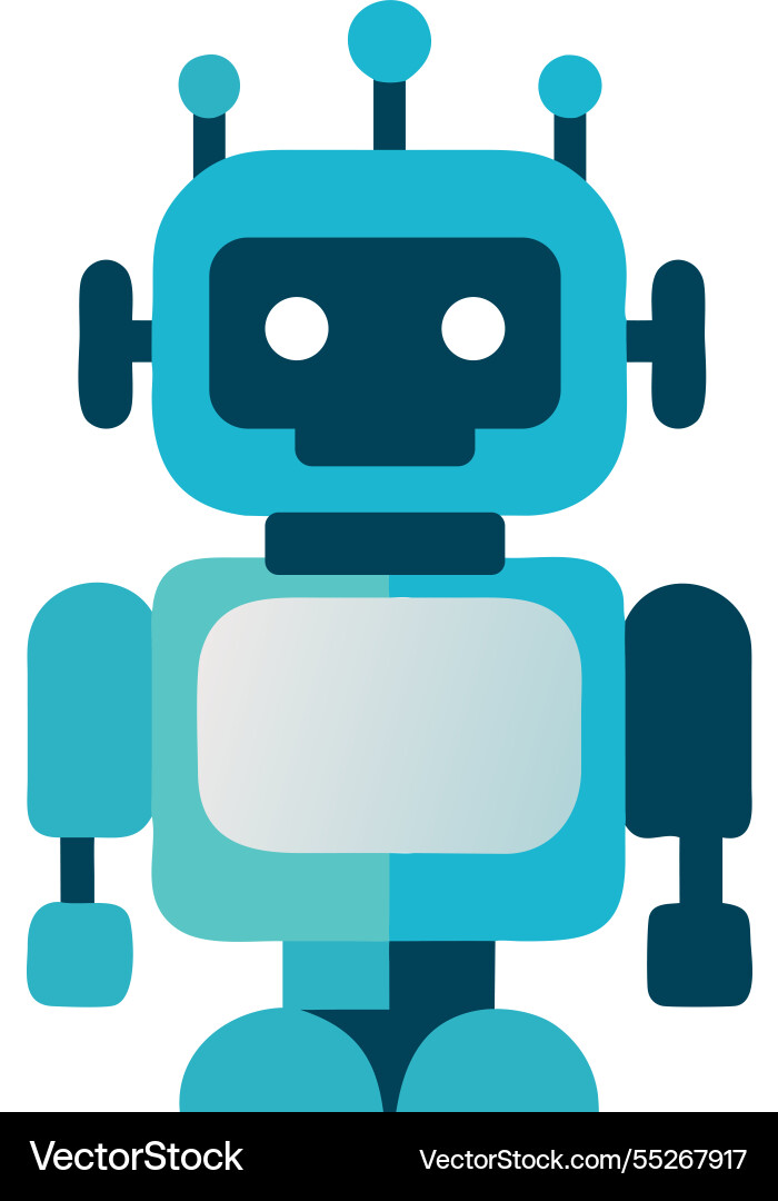 Humanoid robot with artificial intelligence vector image