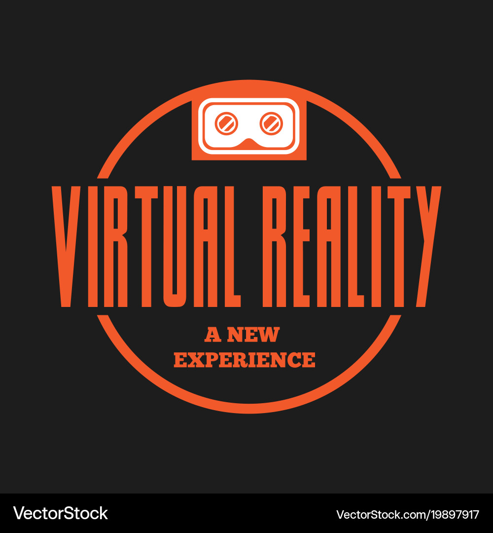 Isolierte vr headset logotype virtuelle realität Vektorbild