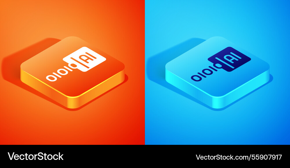 Isometric binary code icon isolated on orange vector image