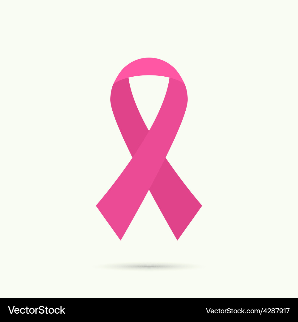 Pink Breast Cancer Awareness Ribbon vector image