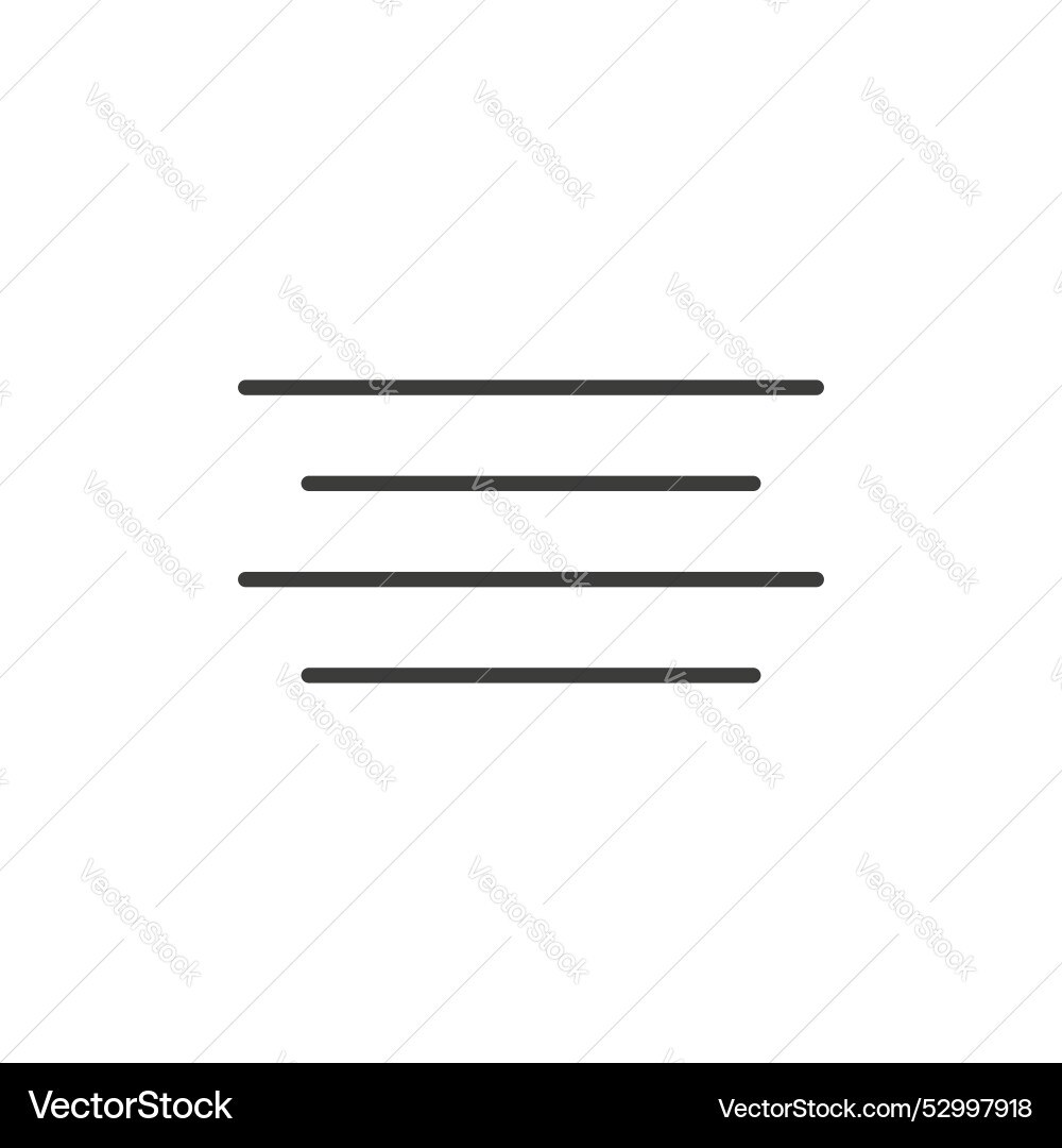 Align center icon set text font typography vector image