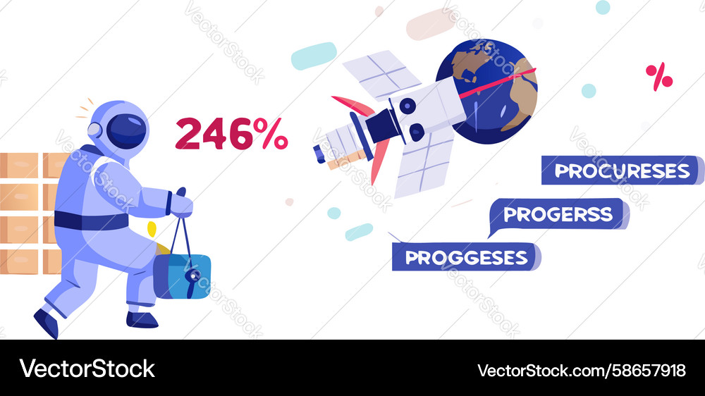 Astronaut Mission Control Data Display Vector Image