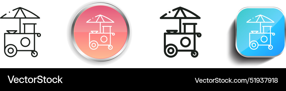 Booth icon thin linear regular and button style vector image