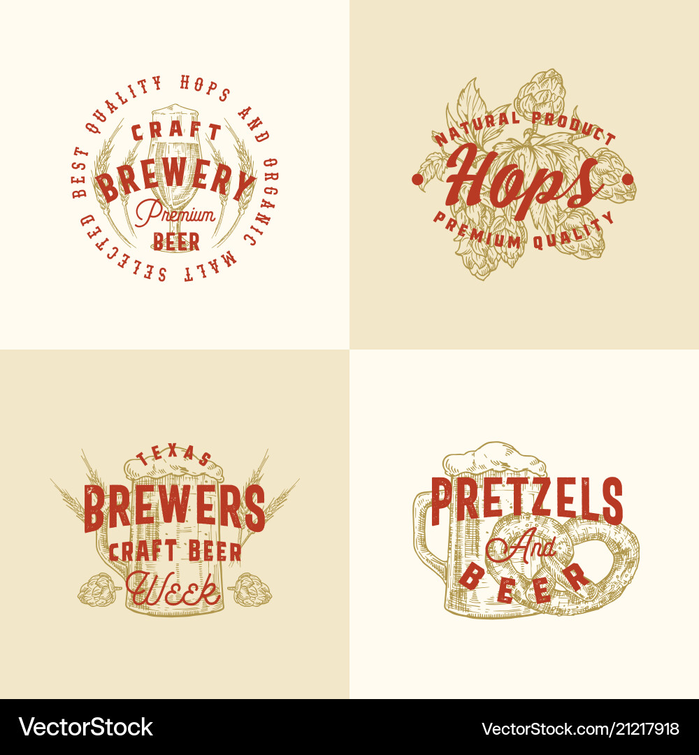 Brewery premium abstract signs symbols Brewery premium abstract signs symbols vector image