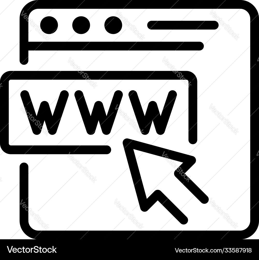 Browser window icon outline style Browser window icon outline style vector image