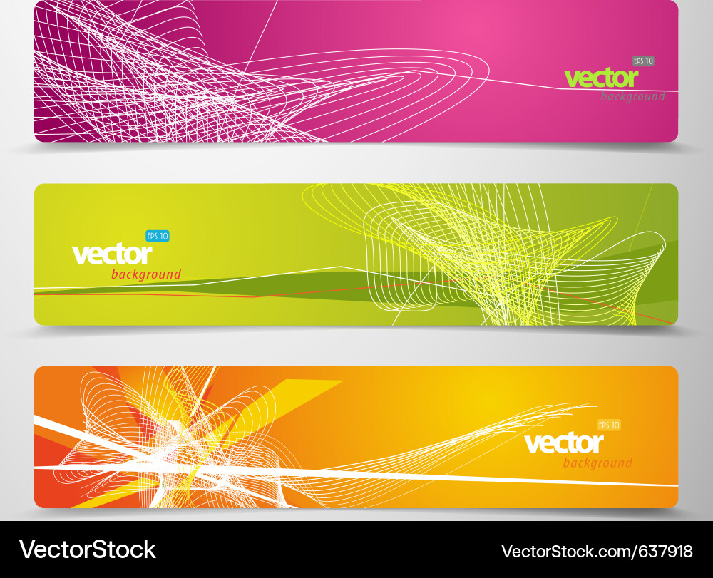 Colorful Abstract Header Set Vector Image