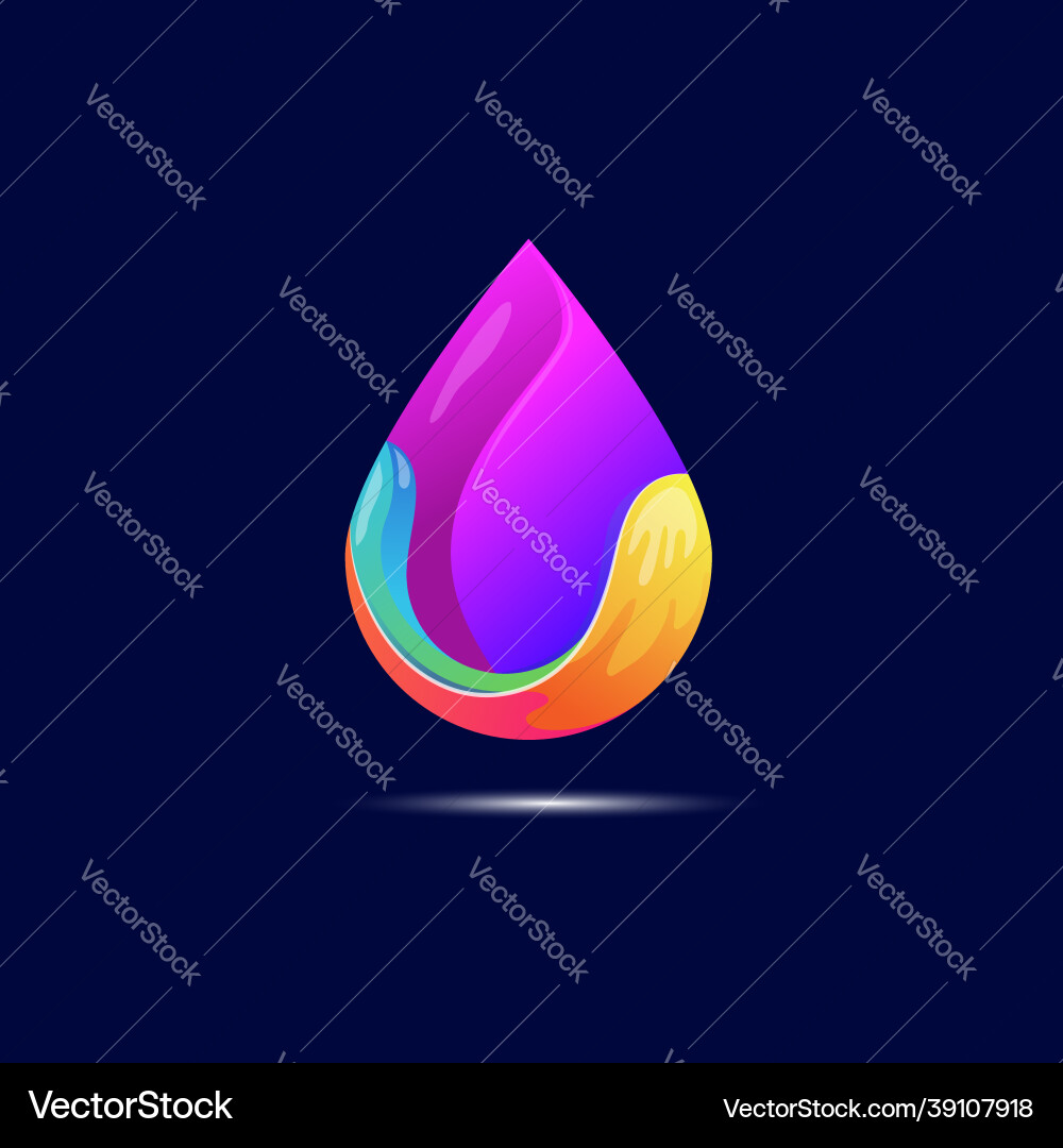 Colorful water drop logo design vector image